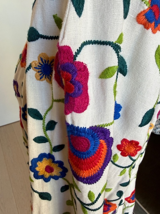 Sezane Editions Alizia Floral Long Sleeve Dress Size 46 = US XXXL or 14 - Picture 11 of 13